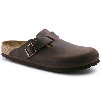 Birkenstock sabot boston habana cuir gras 860133 narrow fit marron9382702_1