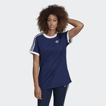 Adidas textile tee shirt 3 stripes tee dkblue dv2592 bleuA180801_1