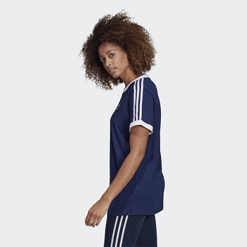 Adidas textile tee shirt 3 stripes tee dkblue dv2592 bleuA180801_2