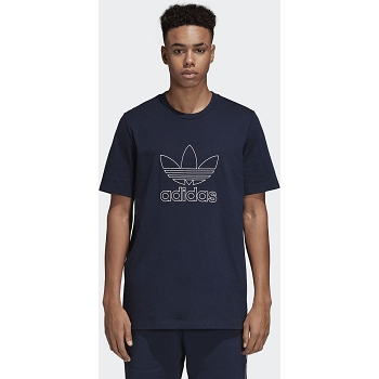 Adidas textile tee shirt outline tee bleuA190501_3