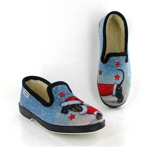 LA MAISON DE L ESPADRILLE N12 CHIEN PERE NOEL<br>Gris