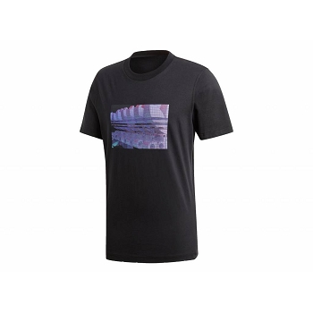 Adidas textile tee shirt 3d trefoil tee dv2015 noirD037801_1