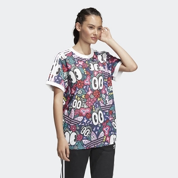 Adidas textile tee shirt 3 stipes tee dv2656 multicoloreD041701_3