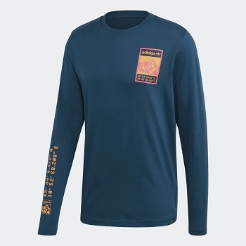 Adidas textile tee shirt longsleeve bleuD050601_1