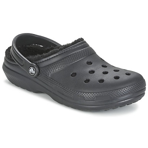 CROCS CLASSIC FUZZ LINED CLOG <br> Noir