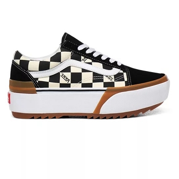 Vans sneakers old skool stacked checkerboard vnoa4u15vlv1 noirE072501_1