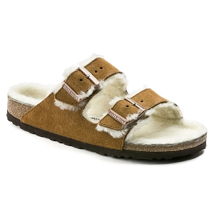 Birkenstock mules arizona en fourrure d’agneau 1001128 marronE218601_1