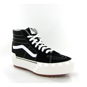 CATTY SK8 HI STACKED VN0A4BTW5ZN1:Cuir / Textile/Noir