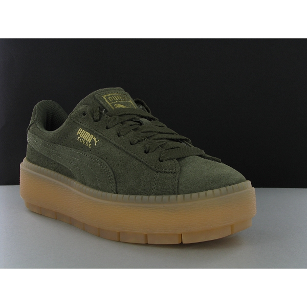 puma basket platform khaki