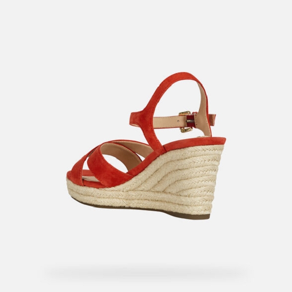 Geox nu pieds et sandales soleil d92n7a rougeC077001_4