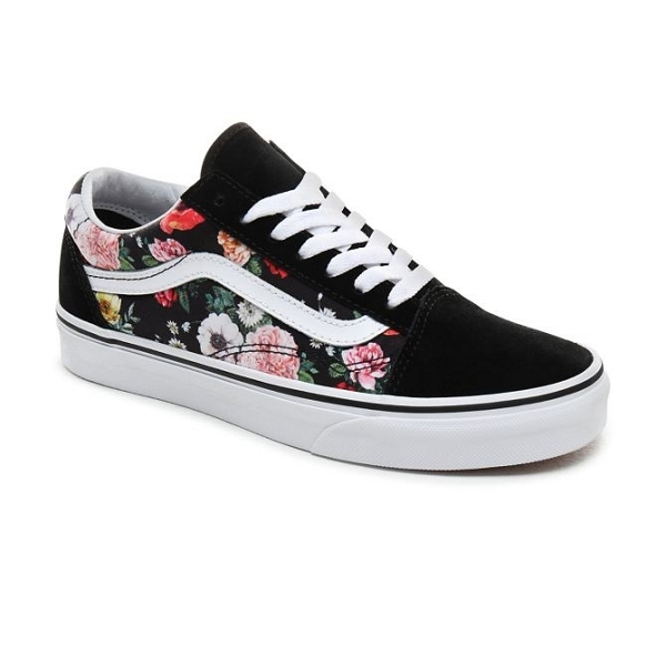 vans noir a fleur