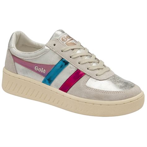 Gola Grandslam Metallic Scarpe Donna | Sneakers Basse In Pelle Con Dettagli Argento | Stile Vintage - 5