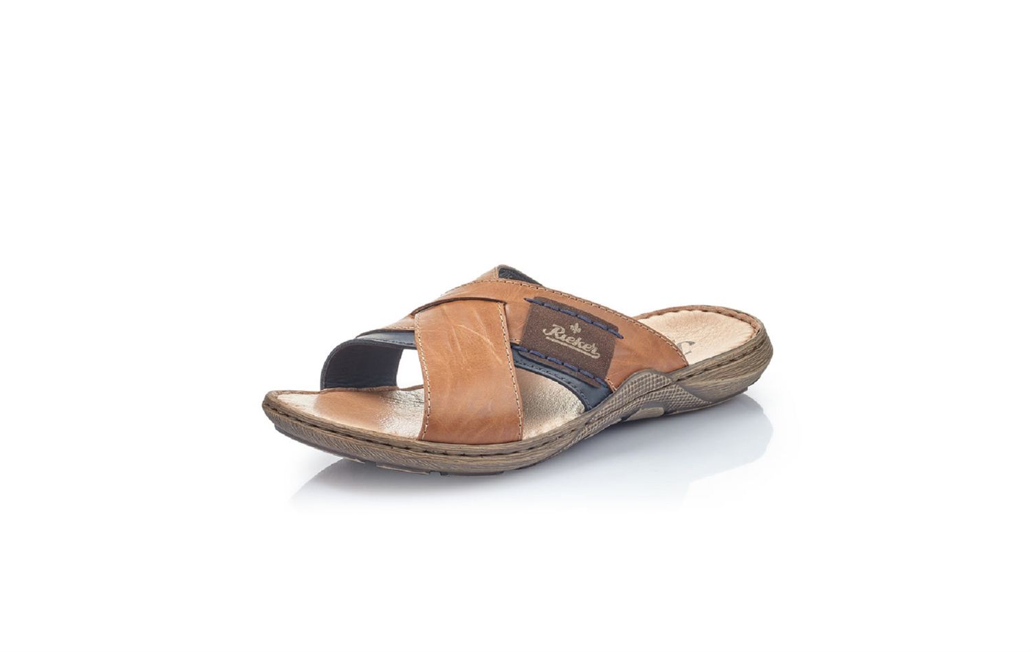 Mules Rieker Homme 22099 - Marron Café En Cuir, Confortables Et Tendance