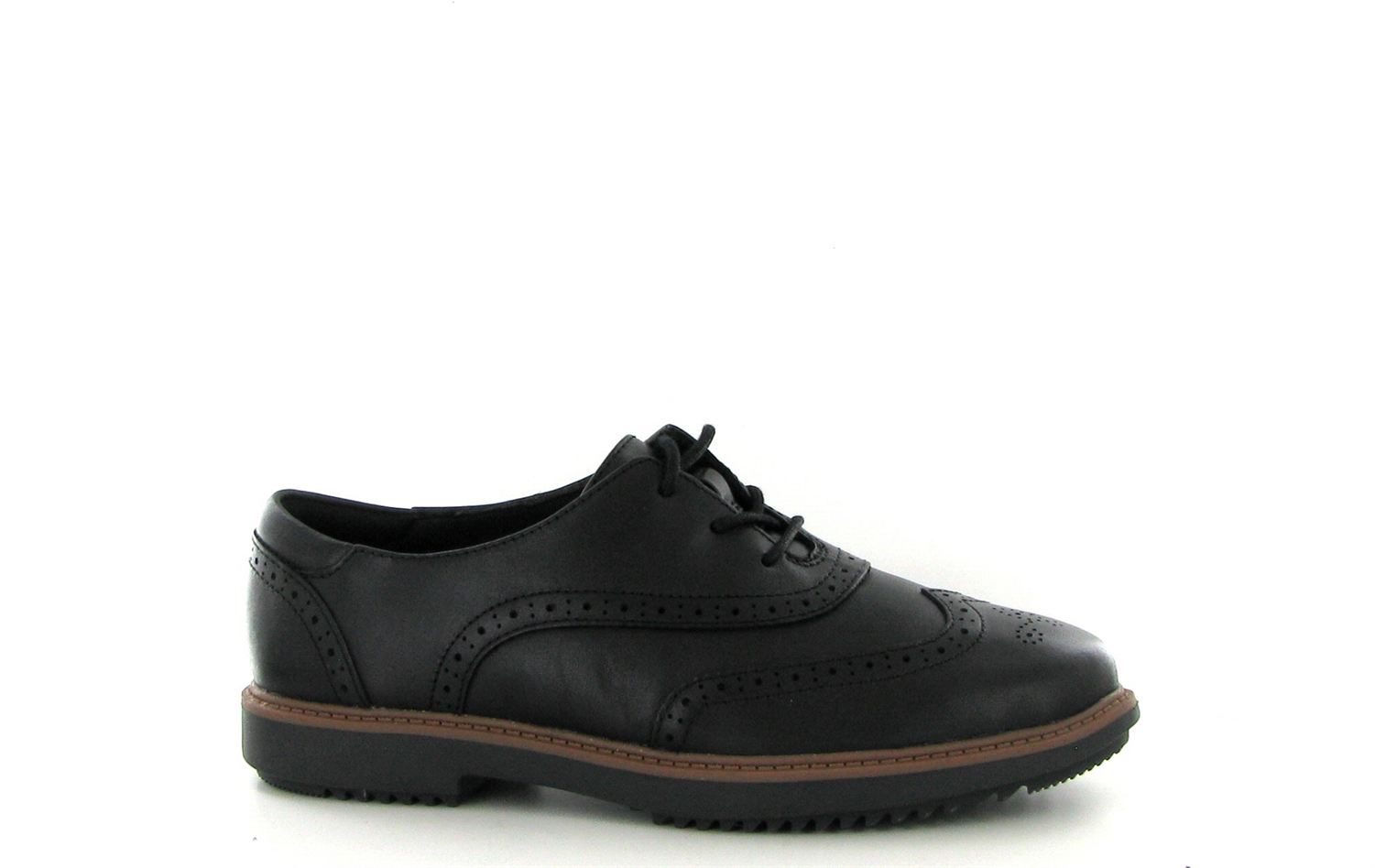 Clarks Raisie Hilde - Brogues Femme En Cuir - Confort Cushion Soft - Talon 3 Cm