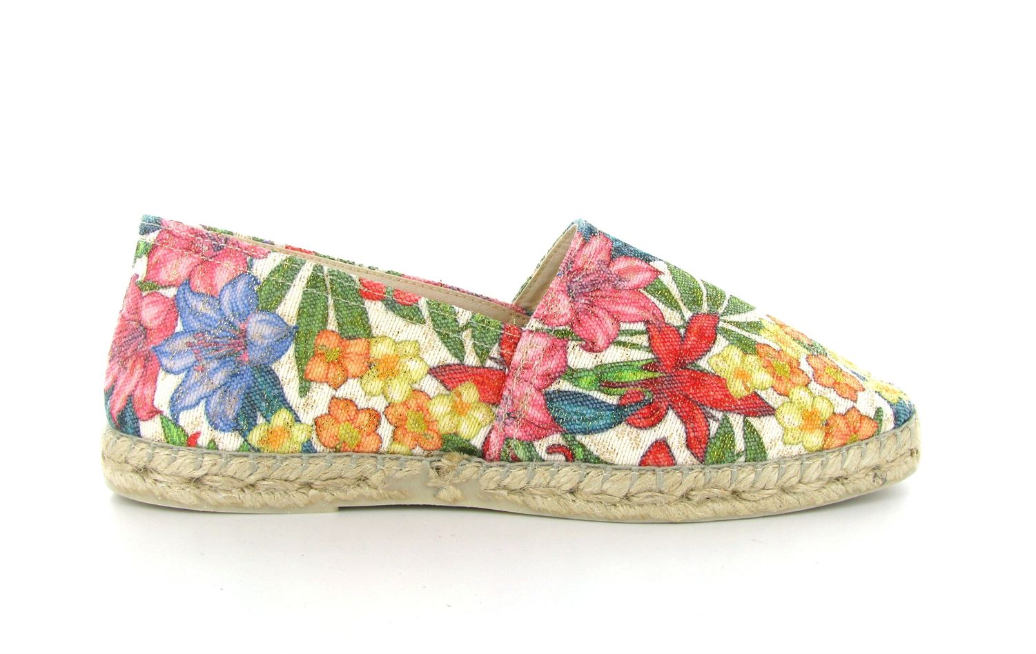 Espadrilles Plates Comfortview Femme Taille US 10.5 - Broderies Fleurs Sable