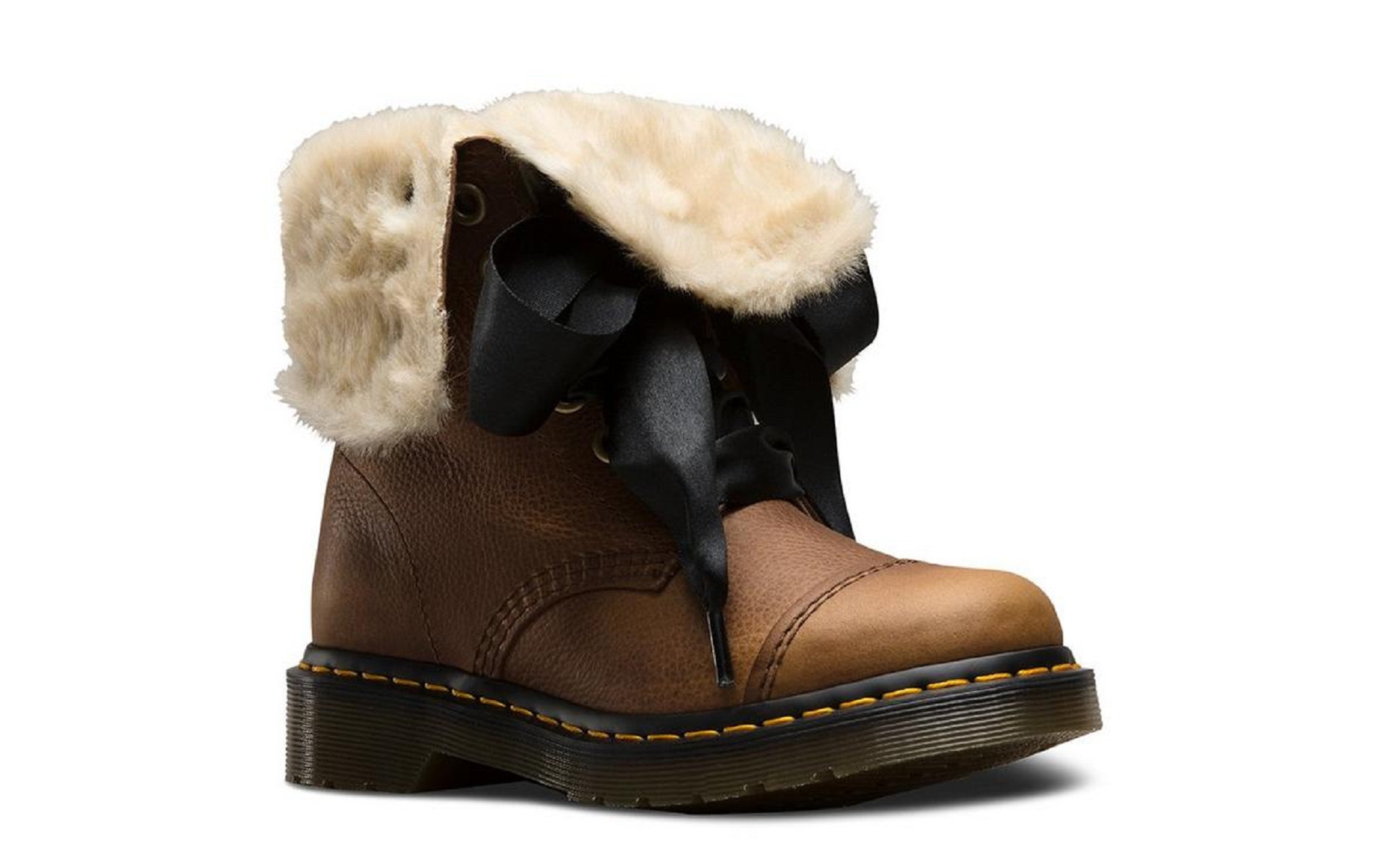 doc martens brown fur lined boots